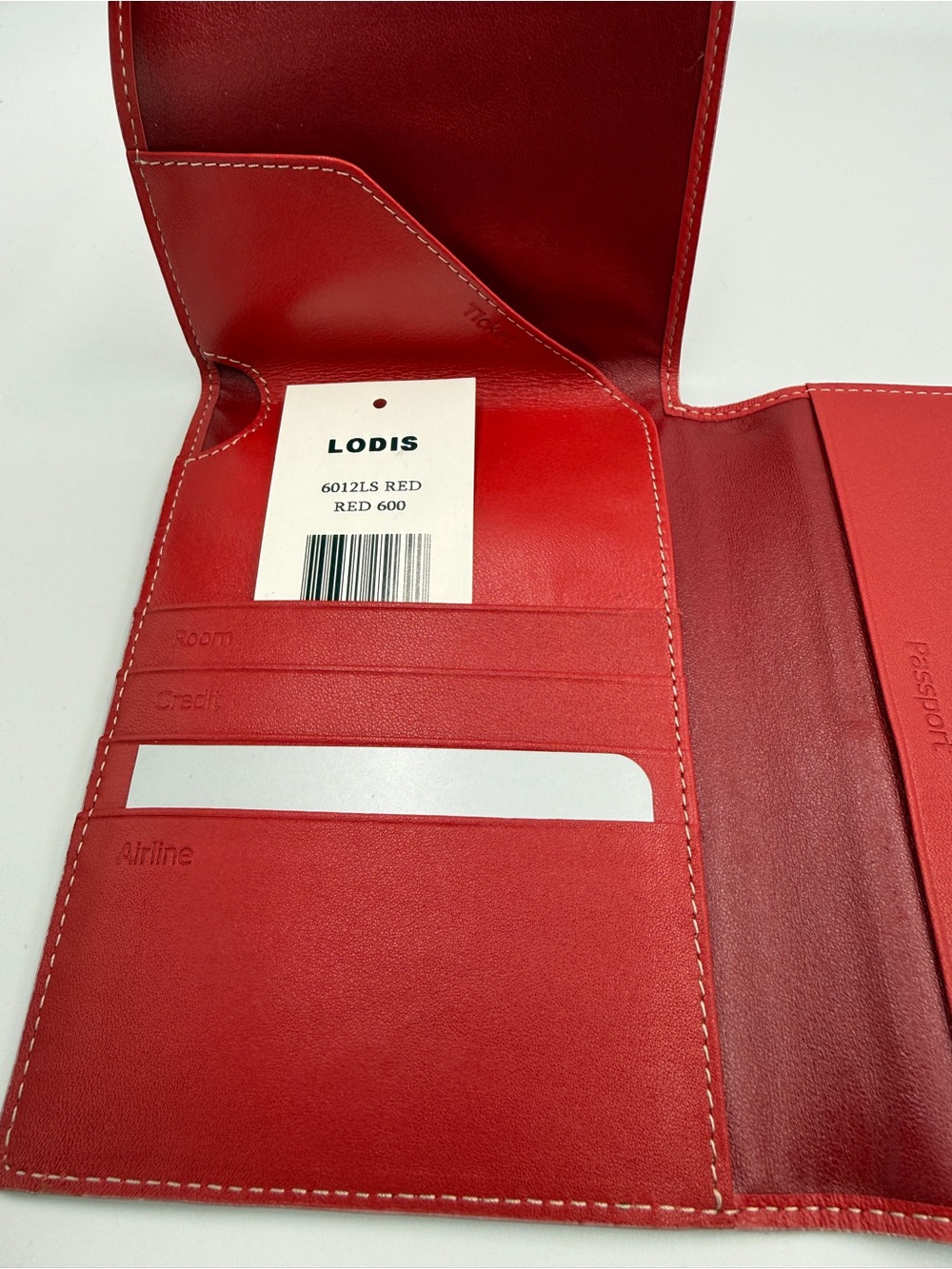 Lodis Red Leather Travel Passport Wallet - Picture 2 of 5